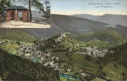 Schwarzburg Thueringer Wald Blick vom Trippstein Trippsteinhaeuschen Kat. Schwarzburg