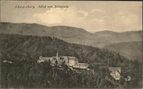 Schwarzburg Thueringer Wald Schloss vom Helenensitz Kat. Schwarzburg