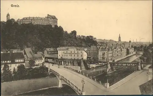 Greiz Thueringen Bruecke Schloss  Kat. Greiz