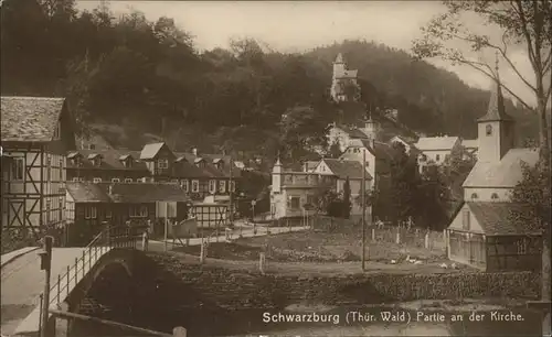 Schwarzburg Thueringer Wald Partie an der Kirche Kat. Schwarzburg