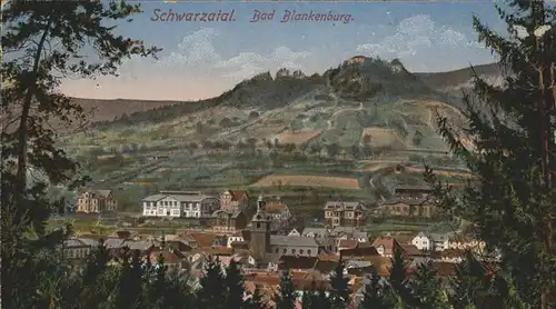 Bad Blankenburg Panorama mit Burgruine im Schwarzatal Kat. Bad Blankenburg