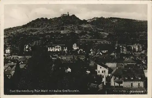 Bad Blankenburg Panorama mit Ruine Greifenstein Kat. Bad Blankenburg