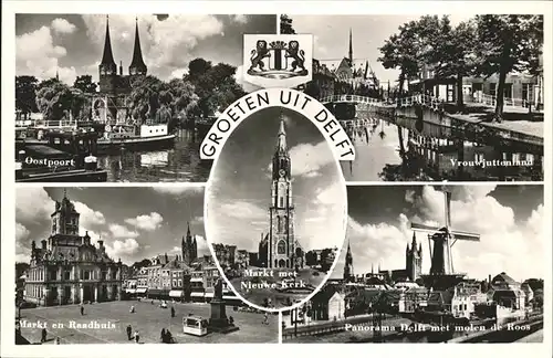 Delft Vrou juttenland Panorama molen Muehle Randhuis Kat. Delft