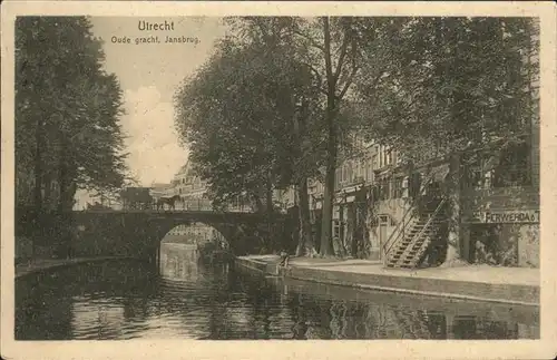 Utrecht Oude gracht Jansbrug Kat. Utrecht