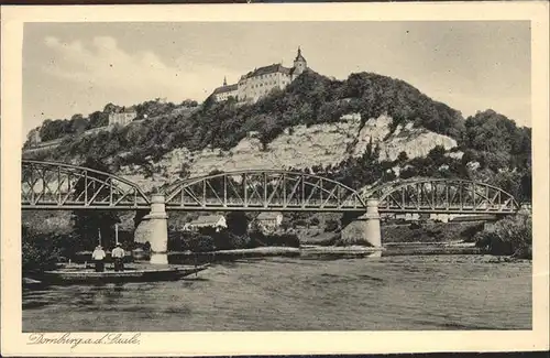 Dornburg Saale Eisenbahnbruecke und Schloss Kat. Dornburg Saale