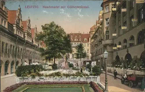 Leipzig Naschmarkt Goethedenkmal Kat. Leipzig