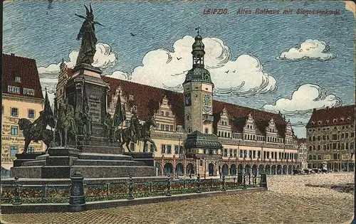 Leipzig Altes Rathaus Siegesdenkmal Kat. Leipzig