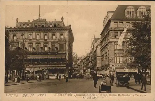 Leipzig Strassenbahn Grimmaischen Str. Kaffeehaus Felsche Kat. Leipzig