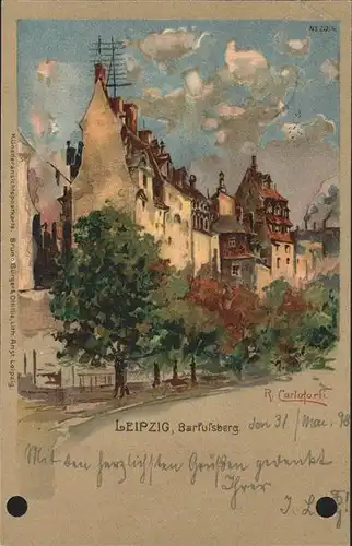 Leipzig Kuenstlerkarte R. Carlofurti Barfusberg Kat. Leipzig