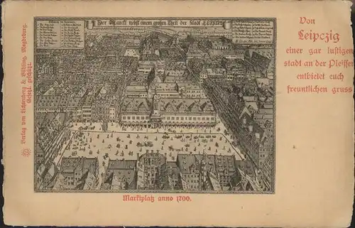 Leipzig Pleisse Marktplatz anno 1700 Kat. Leipzig