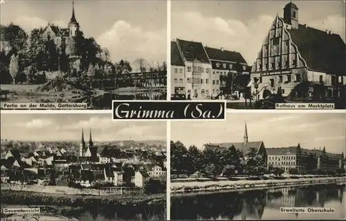 Grimma Rathaus am Marktplatz u.Oberschule Kat. Grimma