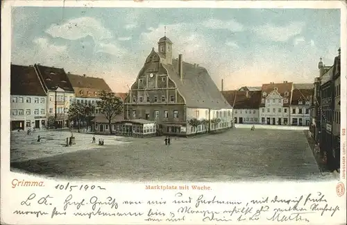 Grimma Marktplatz mit Wache Kat. Grimma
