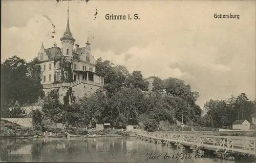 Grimma Gattersburg mit Tonnenbruecke Kat. Grimma