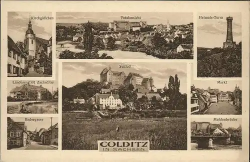 Colditz Badergasse u.Markt Kat. Colditz
