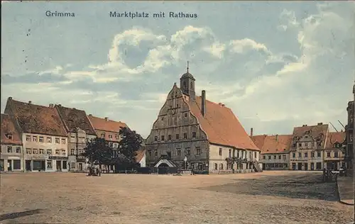 Grimma Martkplatz mit Rathaus Kat. Grimma