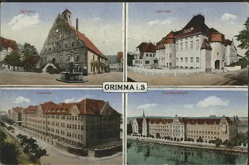 Grimma Rathaus u.Fuerstenschule Kat. Grimma