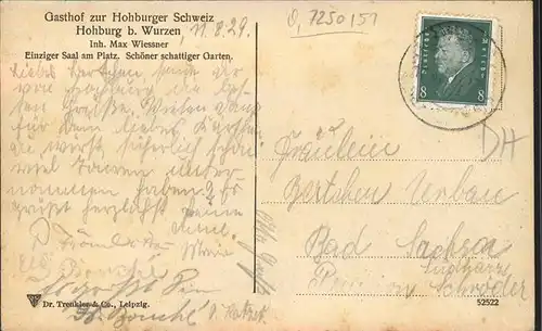 Hohburg Gasthof zur Hohburger Schweiz Kat. Hohburg Wurzen