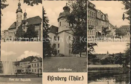 Eisenberg Thueringen Rathaus u.Platz der Republik / Eisenberg /Saale-Holzland-Kreis LKR