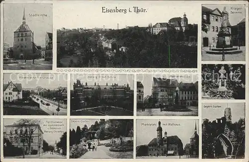 Eisenberg Thueringen Geyers Garten u.Herzog Ernst Schule Kat. Eisenberg