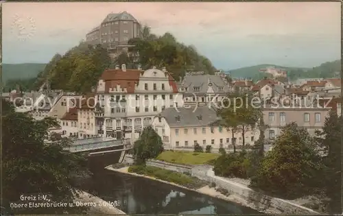 Greiz Thueringen Obere Elsterbruecke Oberes SChloss Kat. Greiz