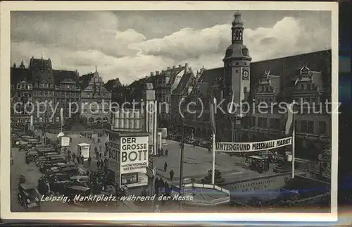 Leipzig Marktplatz waehrend der Messe Kat. Leipzig