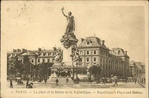 Paris Place Statue Republique  Kat. Paris