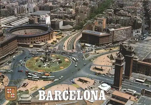 Barcelona Cataluna Fliegeraufnahme Stadt Wappen Kat. Barcelona