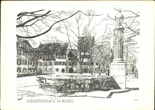 Basel BS Muensterplatz Kuenstlerkarte Kat. Basel