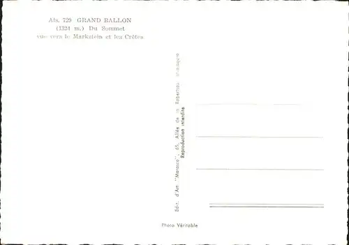 Grand Ballon Marktstein Cretes Kat. Guebwiller
