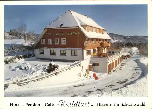 Haeusern Schwarzwald Hotel Pension Cafe Waldlust Winter Kat. Haeusern