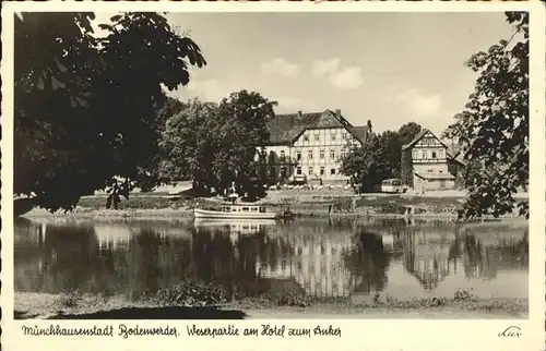 Bodenwerder Muenchhausenstadt Hotel zum Anker Weser Kat. Bodenwerder