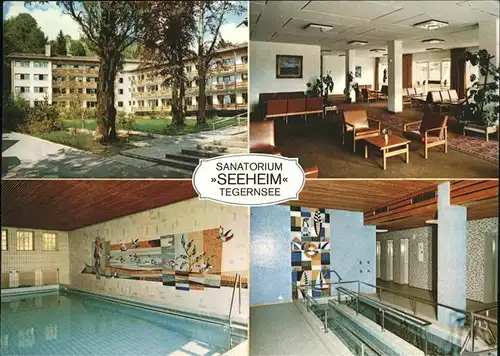 Tegernsee Sanatorium Seeheim Innenhof Aufenthaltsraum Kneippanlage Bewegungsbad Kat. Tegernsee