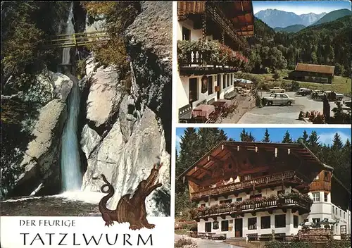 Bayrischzell Althistorischer Alpengasthof "Zum feurigen Tatzlwurm" Wasserfall Kat. Bayrischzell