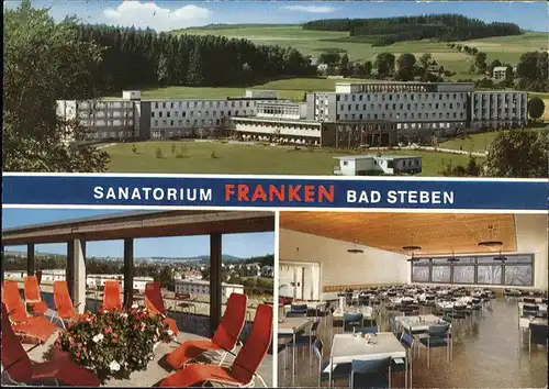 Bad Steben BfA Sanatorium Franken Terrasse Speisesaal Kat. Bad Steben
