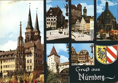 Nuernberg Kirche Altstadt Turm Rathaus Wappen Kat. Nuernberg