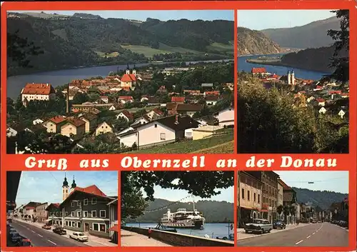 Obernzell Passau Panorama Uferpromenade Donau Faehrschiff Strassenpartie Kat. Obernzell