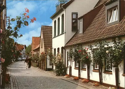 Schleswig Holstein Suederholmstrasse alte Fischersiedlung / Schleswig /Schleswig-Flensburg LKR