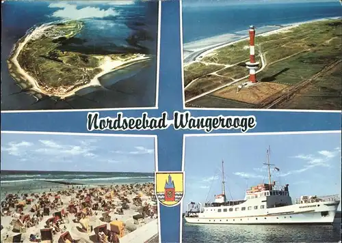 Wangerooge Nordseebad Fliegeraufnahme Leuchtturm Strand Schiff Wappen / Wangerooge /Friesland LKR