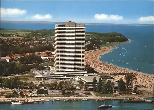 Travemuende Ostseebad Fliegeraufnahme Ostseeheilbad Hochhaus Schiff Strand / Luebeck /Luebeck Stadtkreis