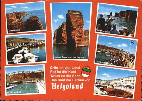 Helgoland Westkueste Hafen Schwimmbad Nordspitze Lange Anna Inselrundfahrt Landungsbruecke Suedstrand Gedicht / Helgoland /Pinneberg LKR