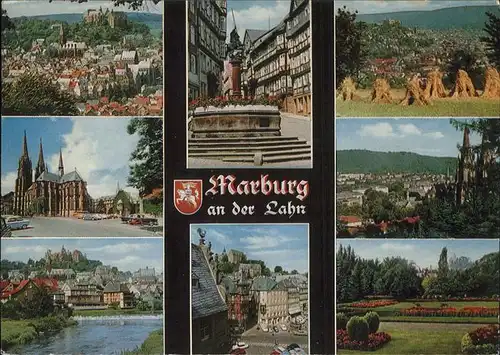 Marburg Lahn Schloss Kirche Brunnen Altstadt Fachwerkhaus Park Kat. Marburg