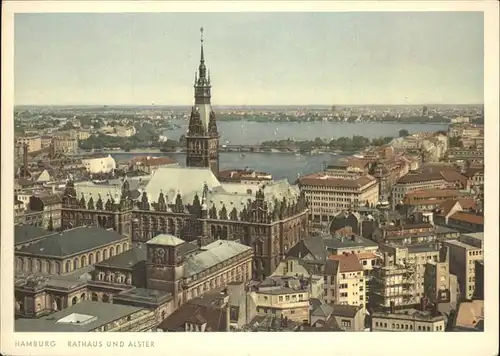 Hamburg Rathaus Alster Kat. Hamburg