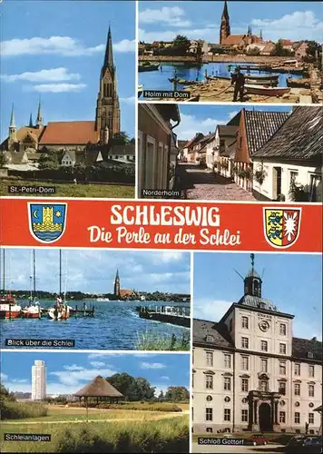 Schleswig Holstein St. Petri Dom Partie an der Schlei Parkanlagen Holm Norderholm Schloss Gottorf Wappen / Schleswig /Schleswig-Flensburg LKR