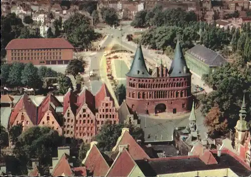 Luebeck Holstentor und Salzspeicher Kat. Luebeck