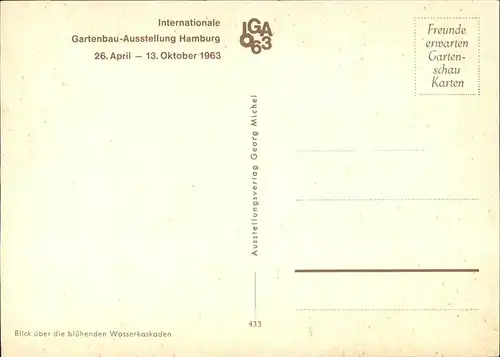 Hamburg Internationale Gartenbau Ausstellung Wasserkaskaden Kat. Hamburg