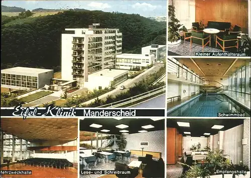 Manderscheid Eifel Klinik Sanatorium Hallenbad Empfangshalle Mehrzweckhalle Heilklimatischer Luft  und Kneippkurort Kat. Manderscheid