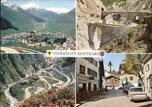 Andermatt mit Teufelsbruecke Kat. Andermatt