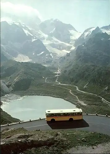 Sustenstrasse Passhoehe mit Bus Kat. Susten