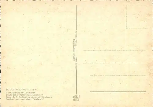 St Gotthard Gotthardstrasse ob Goeschenen Kat. Gotthard St.