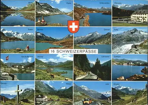 Furka 16 Schweizerpaesse u.a.FurkapassSimplonpass usw. Kat. Furka
